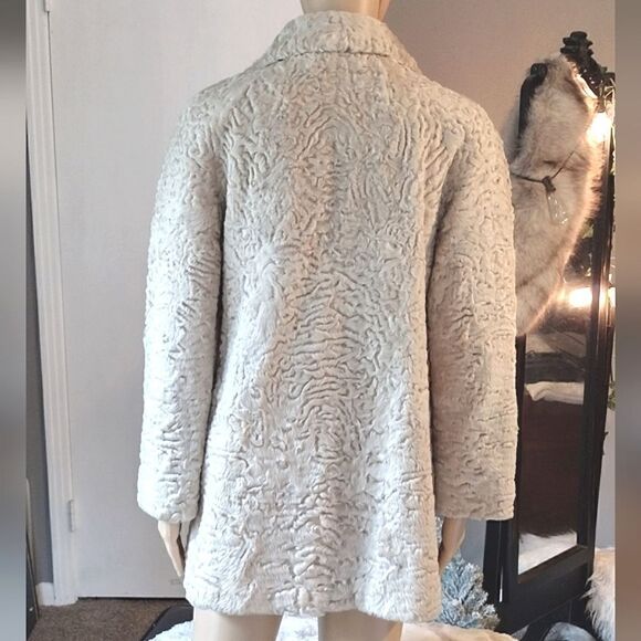 Women's Small? Short Curly Sheep/Lamb, Soft Sheepskin Fur Trench Coat, Unbranded - Picture 2 of 16